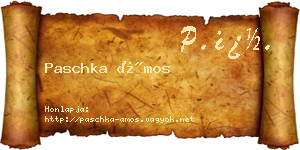 Paschka Ámos névjegykártya